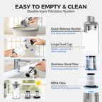 dormzie Handheld Vacuum Cordless, Car Vacuum with 19000Pa Powerful Suction,1.3 lbs Lightweight, Type-C Charge, Multiple Accessories for Car Home Office Pet - Image 7