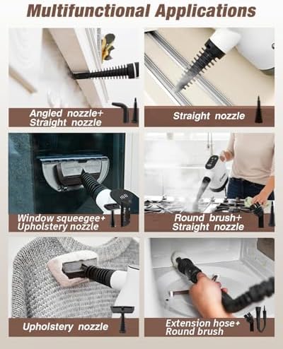 Saker EverSteam Instant-Heat Steam Cleaner for Home,15s Heat-up Handheld Steam Cleaner, Lightweight Portable Continuous Refill Steamer for Deep Cleaning of Floor, Car and Kitchen - Image 6