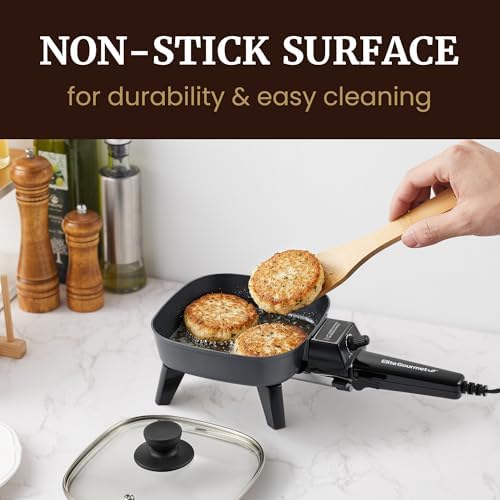 Elite Gourmet 7" Personal Electric Skillet, 600W, Nonstick, Compact Design - Image 5