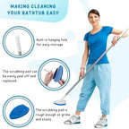 Shower Scrubber, Bathroom Tub and Tile Cleaner Brush with Long Handle, 47'' Bathtub Cleaning Tool with 6 Refill Pads - Image 3