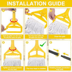 Commercial Mop with 3 Large Replacement Heads,Heavy Duty Industrial Mops - Image 6