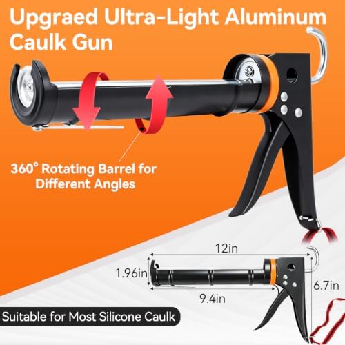 Caulk Gun Kit, Smooth Silicone Caulking Gun and Caulk Remover Tool, Sealant Finishing Tool Grout Scraper for Kitchen Bathroom Window Sink Joint, All in One with Gift Box - Image 2
