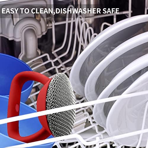 Herda Cast Iron Cleaner Scrubber with Heavy Duty Handle, Welded Chain Mail - Image 5