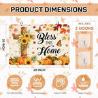 Bless This Home Stove Top Cover for Electric Stove 28" x 20", Christian Cross Glass Cooktop Protector, Sunflower Pumpkin Stove Cover, Rubber Countertop Mat, Thanksgiving Farmhouse Kitchen Decor - Image 2