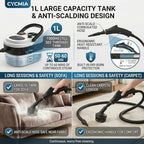 Handheld Steam Cleaner, 6-Level Adjustable Steamer for Cleaning withButtonControl, High Pressure PressurizedPortable SteamCleaning Machine for Home, Kitchen Grease, Car Detailing, Tile, Windows - Image 6