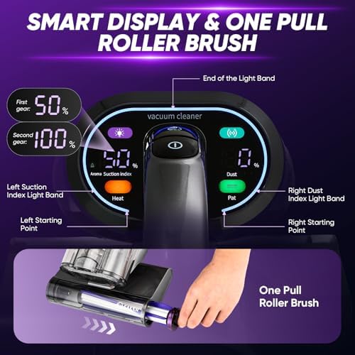 Saker Mattress Vacuum Cleaner, Handheld Bed Vacuum Cleaner with 16KPa Suction UVC Light, 140°F Heated Air, HEPA Filter, Aroma Function, 16.4FT Cord for Cleaning Bed, Sofa, and Couch - Image 6