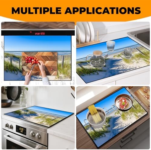 Heat-resistant Stove Top Cover - 28.5" X 20.5" Cooktop Protector Covers, Scratch-resistant Washable Pad Kitchen Countertop Mat (Ocean, 30" x 21") - Image 7