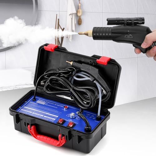 High Pressure Steam Cleaner, 1700W Steamer for Cleaning Grout Tile, Heavy Duty Portable Steamer Cleaner for Car Auto, High Heat Cleaning Steamer for Home Shower All Surfaces 110V by HapyvergoDirect