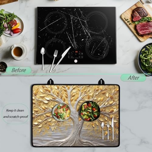 Gold Tree of Life Stove Top Cover for Electric Stoves 28x20 Inch - Image 5