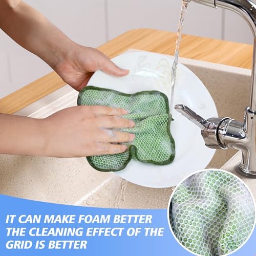 KinHwa Dish Cloths for Washing Dishes with Scrub Side, Microfiber Dish Rags - Image 2
