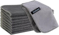 KinHwa Kitchen Dish Washcloths Microfiber Gray with Poly Scour Scrub Side by KinHwa