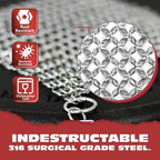 Knapp Made CM Scrubber 9" x 6" Small Ring Chainmail Cast Iron Scrubber, Premium Stainless Steel Mesh Cleaner for Pre-Seasoned Pans, Dutch Ovens, Grills and Skillets - Image 5