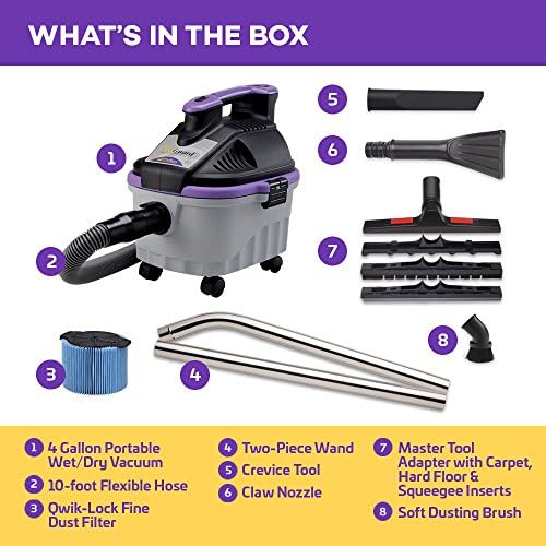 ProTeam Wet Dry Vacuums, ProGuard 4 Portable, 4-Gallon Wet Dry Vacuum Cleaner with Tool Kit - Image 2