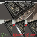 Stove Gap Covers - Stainless Steel, Stove Gap Filler | Oven Gap Cover | Heat Resistant & Easy To Clean Stove Counter Gap Cover | Gaps Filler Between Stove and Counter Guard (Black, 23.5"L, 0.9" W) - Image 2