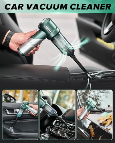Saker Handheld Car Vacuum Cordless Portable 17000PA HL133 Olive Green - Image 4