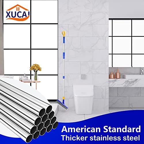 Long Handle Grout Brush for Floor to Wall Grout Line Cleaning,No Knees Floor Scrub Brush with Stiff Bristles for Tile,Shower,Bathroom,Toilet by XUCAI Household Cleaning Supplies-Dreamy Blue - Image 5