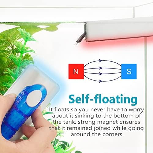 Magnetic Aquarium Fish Tank Glass Algae Scrapers Glass Cleaner Scrubber Clean [Blades Attachment, Floating, Scratch-Free, Non-Slip, Magnetizing] S - Image 5