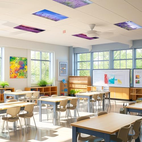 8 Pcs Fluorescent Light Covers with 80 Magnets Decorative for Classroom Ceiling Light 4 x 2 Feet Magnetic Light Covers Filter Easy Install for Office Hospitals & Home Drop Ceiling Supplies （Lavender） - Image 6
