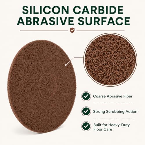 12 Inch Orbiter Brown Scrub Pads 437049, with Silicon Carbide Grit, 2 Pack - Image 3