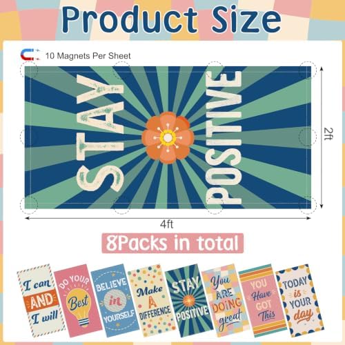 8Pcs Classroom Inspirational Fluorescent Light Cover,2x4 FT Modern Graphic - Image 2