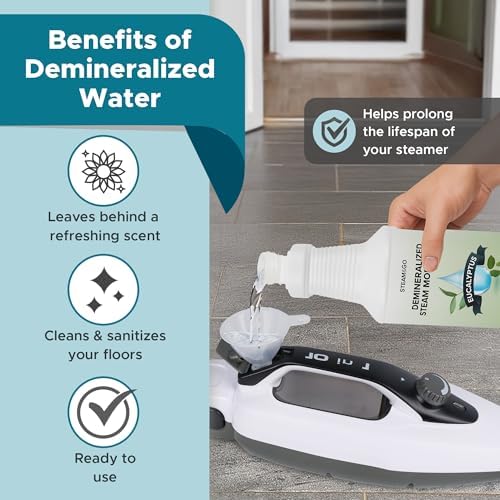 Steam & Go Demineralized Water for Steam Mop, Eucalyptus Mint, 32 oz 6 pack - Image 6