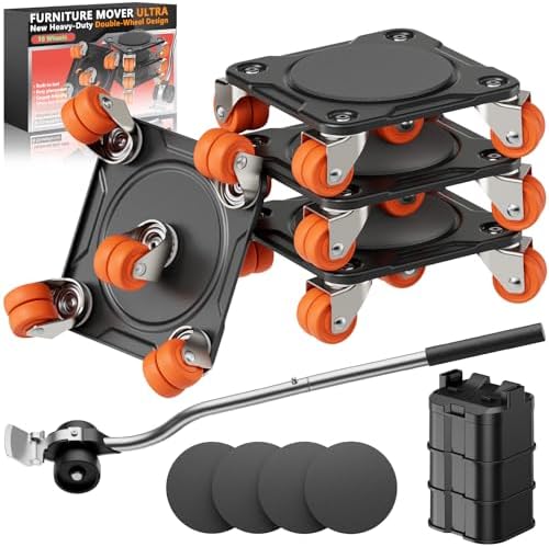 ONEON Heavy Duty Furniture Movers with Wheels & Lifter (10 Dual Wheels_XL) by ONEON