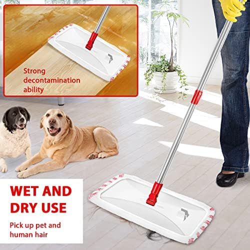 Hardwood Floor Mop,Extended Large Flat Floor Mop with 5 Washable Pads - Image 3