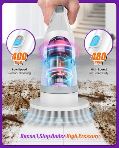 6-in-1 Cordless Electric Spin Scrubber with Long Handle - Image 2