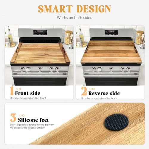 GASHELL Noodle Board Stove Cover with Handles for Electric, Gas Stove Top - Image 5