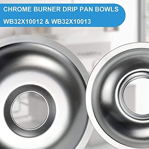 Electric Stove Burner Drip Pans and Rings for GE Hotpoint Set of 4 Chrome - Image 4
