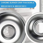 Electric Stove Burner Drip Pans and Rings for GE Hotpoint Set of 4 Chrome - Image 4