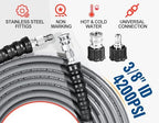 YAMATIC 3/8" Non-Marking Pressure Washer Hose 125 FT, Swivel Quick Connect - Image 2