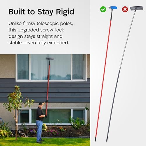 Tyroler Window Squeegee with Extension Pole 12"-110" | 100% Silicone Head - Image 4