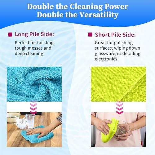 FIXSMITH Microfiber Cleaning Cloth - Pack of 24, Multi-Functional Cleaning Towels, Size: 12 x 16 in, Highly Absorbent Cleaning Rags, Lint-Free, Streak-Free Cleaning Cloths for Car Kitchen Home Office - Image 6