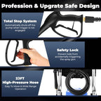 NEW 5000PSI 4GPM Electric Pressure Washer, 1800W 3L Foam Bottle Electric Power Washer with 23FT Hose 5 Nozzles 8" Wheels, Household Commercial Plug Pressure Washer Electric Powered, Blue GY13 - Image 6