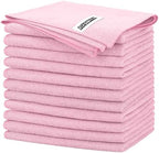 FIXSMITH Pink Microfiber Cleaning Cloth -Pack of 12, Highly Absorbent Cleaning Rags, 16"X12" All Purpose Cleaning Towels for Housekeeping, Kitchen, Car, Lint Free and Reusable Microfiber Towels by FIXSMITH