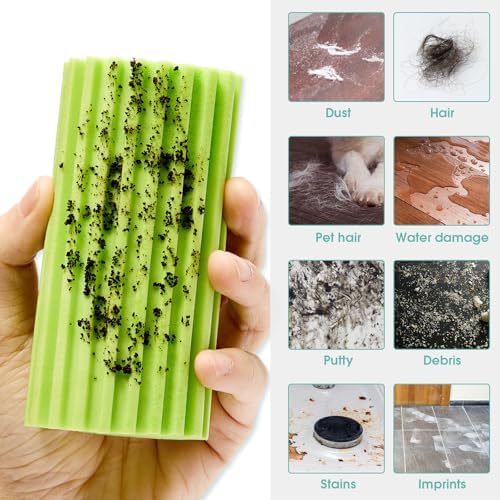 4 Pack Damp Dusting Sponge Duster, Green Dust Cleaning Sponge, Reusable Household Cleaning Sponge Tool for Blinds, floorboards, Fan Blades, Vents, Glass, Railings, Mirrors - Image 3