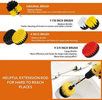 Drill Brush Attachments 20 PCS Scrub Pads & Sponge Power Scrubber Brush with Extend Long Rod All Purpose for Grout, Bathroom Surface, Sinks, Corner, Car Detailing, Carpet, Floor, Laundry Room Cleaning - Image 6