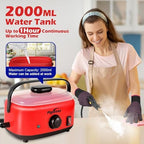 Steam Cleaner,2500W High Temperature High Pressure Steam Cleaner with 3 Brush Heads, Portable Steam Cleaners with 1.5L Tank For Car Detailing Kitchen Bathroom Floors(White) - Image 6