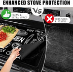 Black Stove Top Covers for Electric Stove, Mother Day Stove Cover Heat Resistant Glass Stove Top Pad, Kitchen Farm Decor Seasonal Induction Cooktop Protector Stove Top Mat Washable Oven Cover - Image 3