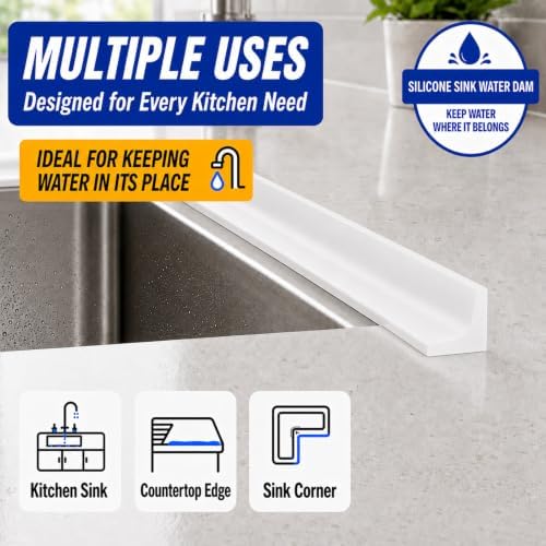 Kitchen Sink Splash Guard and Bathtub Water Barrier, 98 in - Image 5