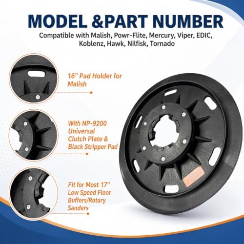 16" Floor Buffer Pad Driver for Malish 782016 & NP-9200 UNIV Clutch Plate - Image 4