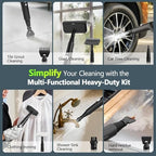 Handheld Steam Cleaner, 3S Instant Heat, 1350W High-Pressure Steamer, Multi-Surface Cleaner for Grout, Tile, Bathroom, Kitchen & Car, Chemical-Free, Continuous Refill - Image 3