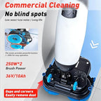 Battery Powered Walk Behind Mini Automatic Floor Scrubber Machine, Compact & Portable & Cordless, 17” Cleaning Width – Ideal for Small Commercial Spaces, Offices, Retail & More Grey - Image 4