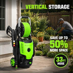 2026 New Electric Pressure Washer 4800 PSI 4.0GPM High Power Washer with 33ft Hose Reel,4 Nozzles and Foam Cannon for Cars/Home/Driveways/Patios/Fences, Green - Image 7