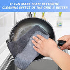 KinHwa Kitchen Dish Washcloths Microfiber Gray with Poly Scour Scrub Side - Image 4