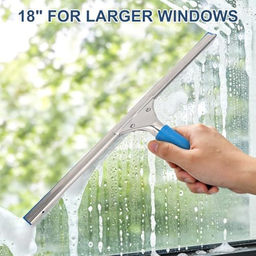 18” Professional Squeegee for Window Cleaning with 12” Replacement Blades - Image 5