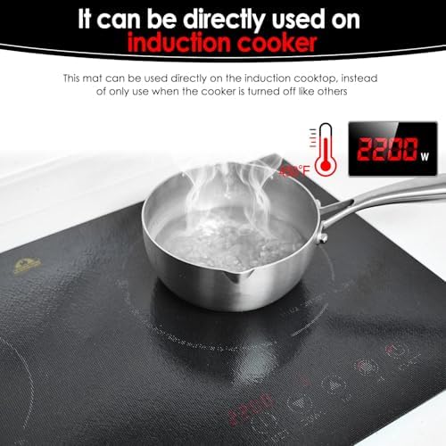 Cook's Aid Large Induction Cooktop Protector Mat 21.2x35.4 Inch,Translucent (Magnetic) Stove Top Cover for Electric Stove, Silicone Stove Mat for Glass Top Stove,Glass Top Stove Cover (LTSICT10) - Image 6