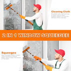 SISUPASSIE 30FT Reach 2-in-1 Window Squeegee, Professional Window Washing Kit with 5-24FT Extension Pole for Home, Indoor Outdoor Squeegee with Rotatable Head for High Windows - Image 6