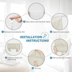 RYB HOME Faux Linen Side Door Curtain - Privacy Window Curtains for Patio French Door Front Door Sidelight Curtain Tie up Shade, 1 Piece, 12W x 69L Inches, Linen - Image 3